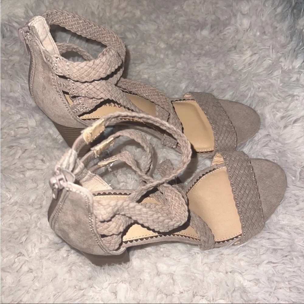 LC Lauren Conrad Nude Braided Strap Heels - Picture 4 of 7